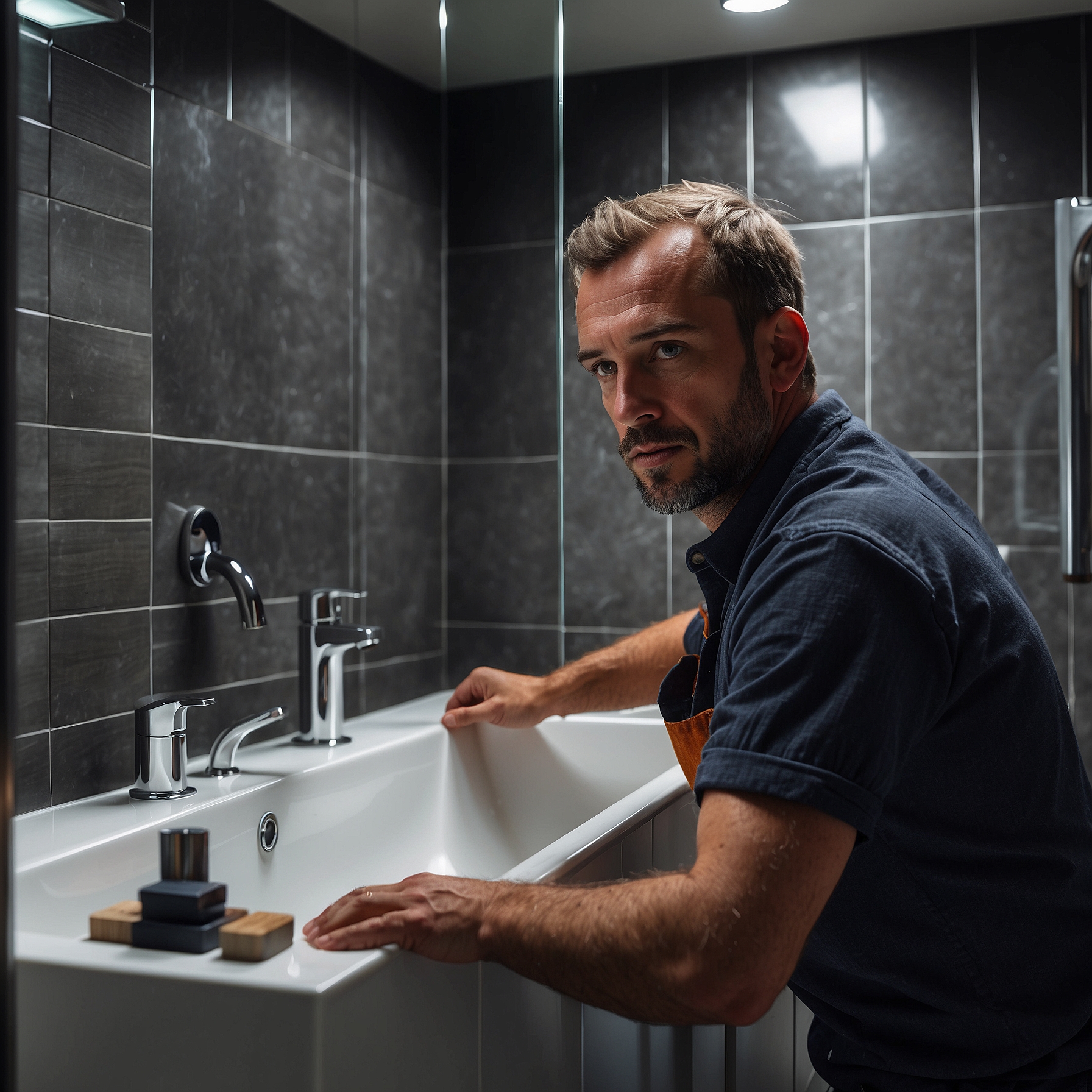 Bathroom Fitter working